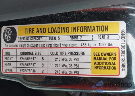 2008 Chevrolet Trailblazer Fleet from USA, damaged, VIN 1GNDT13S382130454